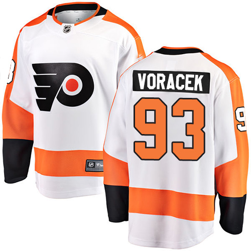 Herren Philadelphia Flyers Eishockey Trikot Jakub Voracek #93 Breakaway Weiß Fanatics Branded Auswärts